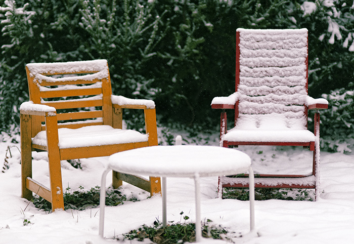 Asztal, székek, tél